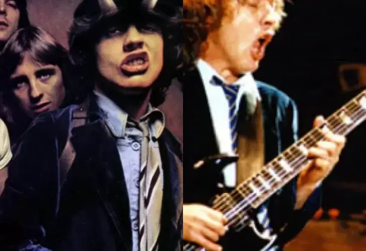 Angus Young firma el bebé de un fan en Toronto Angus Young firma el bebé de un fan en Toronto
